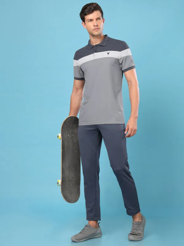 Men Colorblock Slim Fit Polo T-shirt with MATPIQ