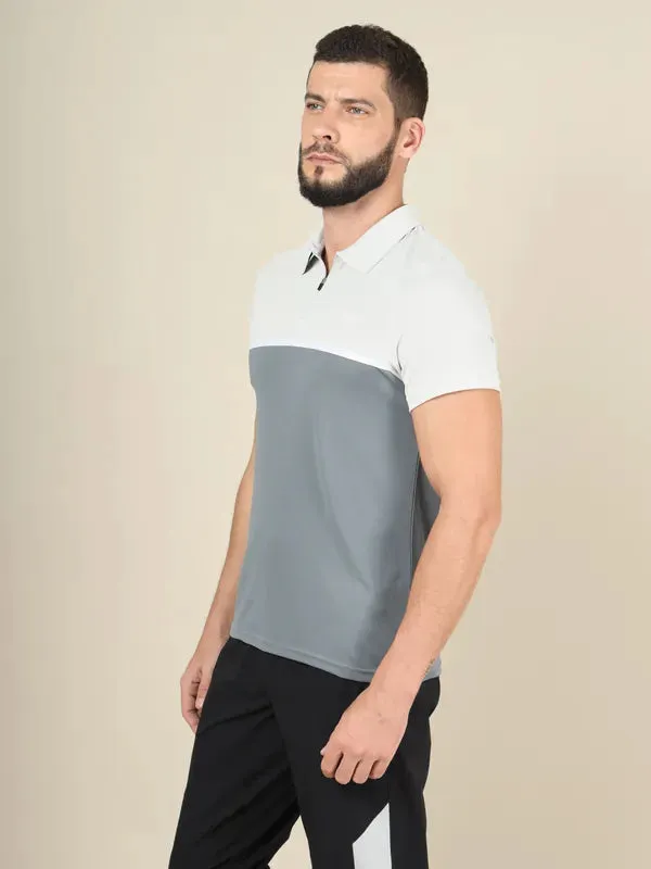 Men Colorblock Slim Fit Polo T-shirt with TECHNO COOL 