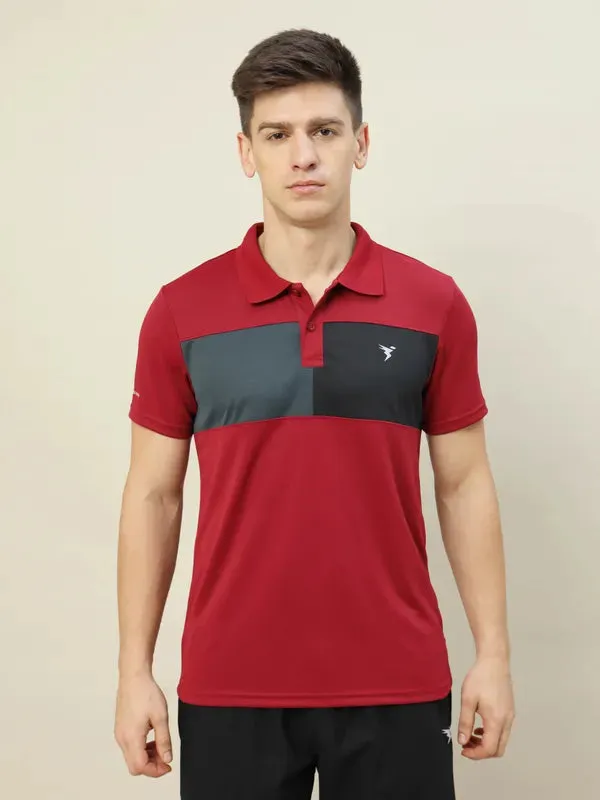 Men Colorblock Slim Fit Polo T-shirt with TECHNO COOL 