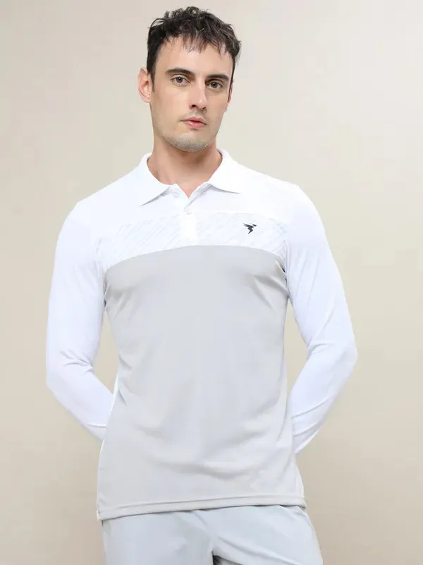 Men Colorblock Slim Fit Polo T-shirt with TECHNO COOL 