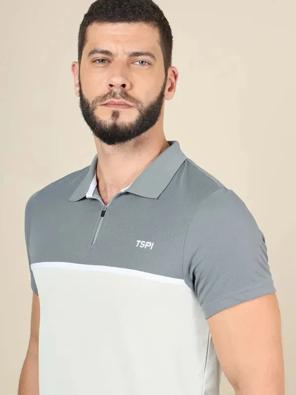 Men Colorblock Slim Fit Polo T-shirt with TECHNO COOL 