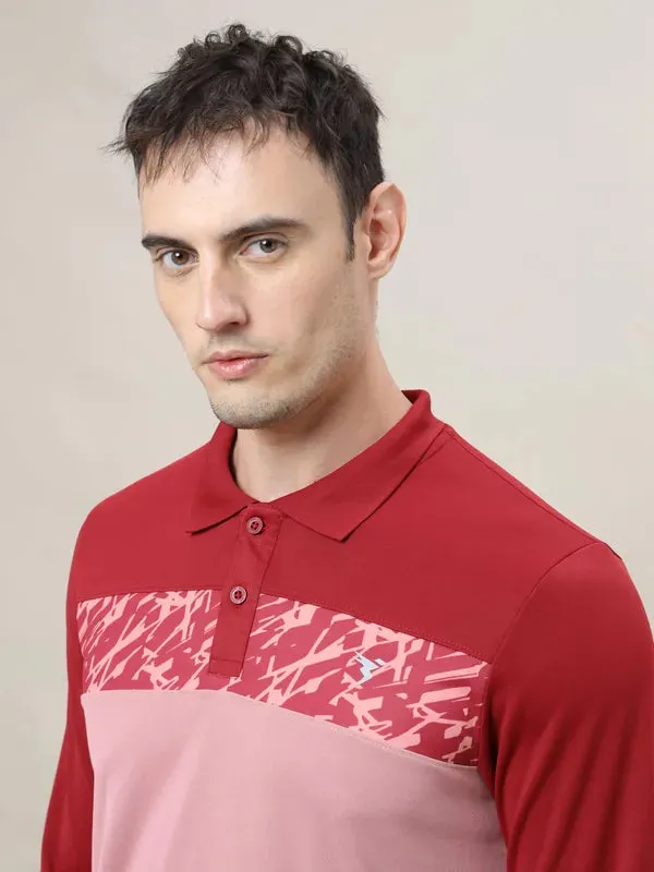 Men Colorblock Slim Fit Polo T-shirt with TECHNO COOL 