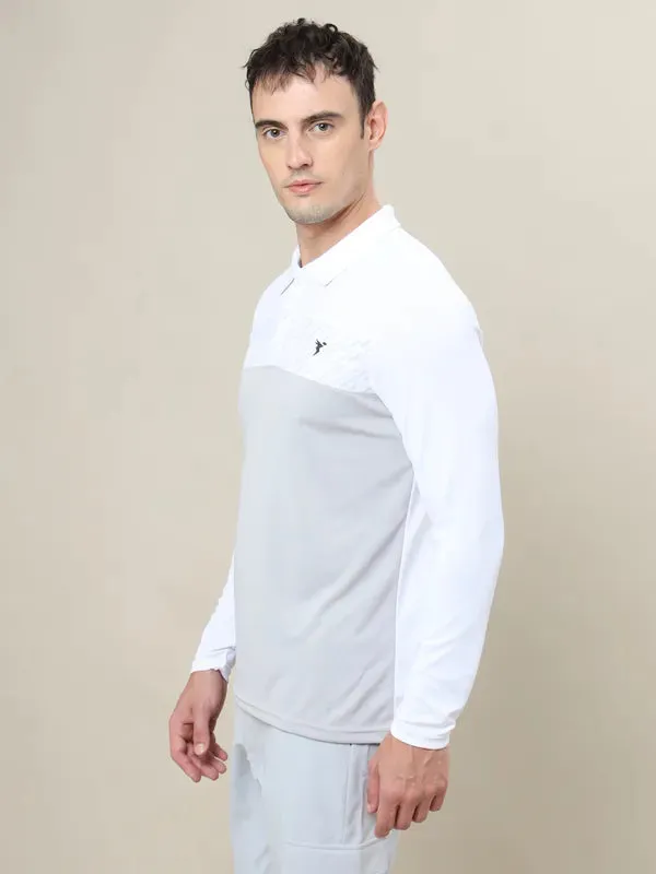 Men Colorblock Slim Fit Polo T-shirt with TECHNO COOL 