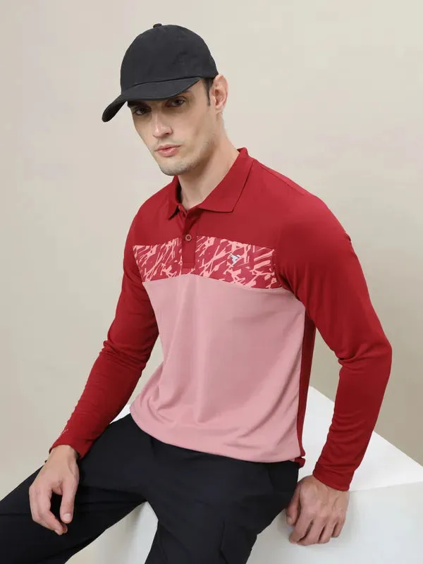 Men Colorblock Slim Fit Polo T-shirt with TECHNO COOL 