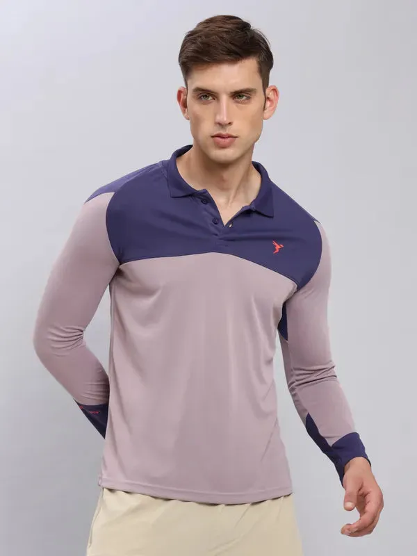 Men Colorblock Slim Fit Polo T-shirt with TECHNO COOL 