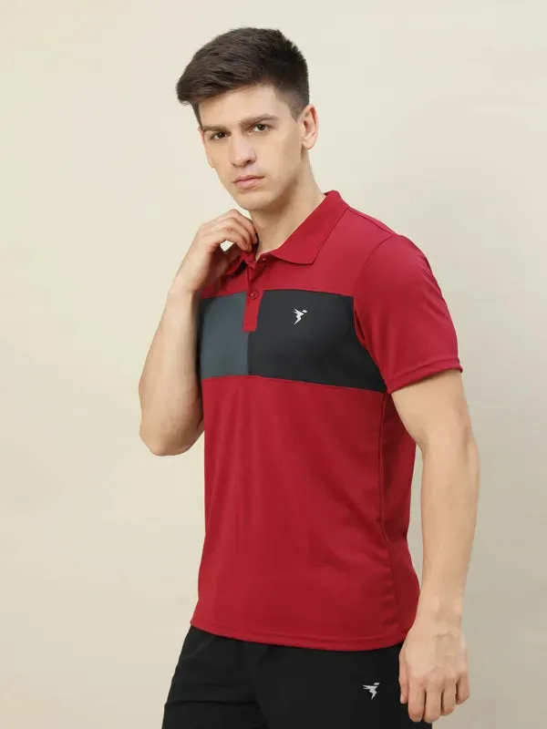 Men Colorblock Slim Fit Polo T-shirt with TECHNO COOL 