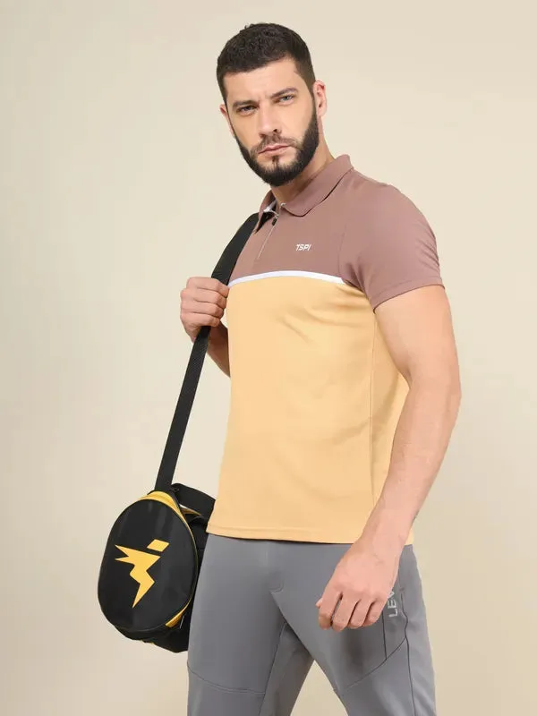 Men Colorblock Slim Fit Polo T-shirt with TECHNO COOL 