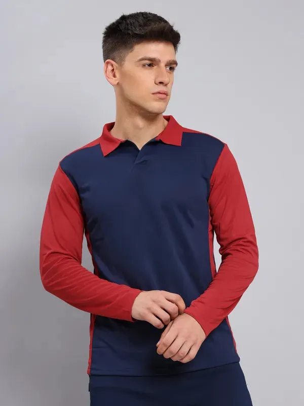 Men Colorblock Slim Fit Polo T-shirt with TECHNO COOL 