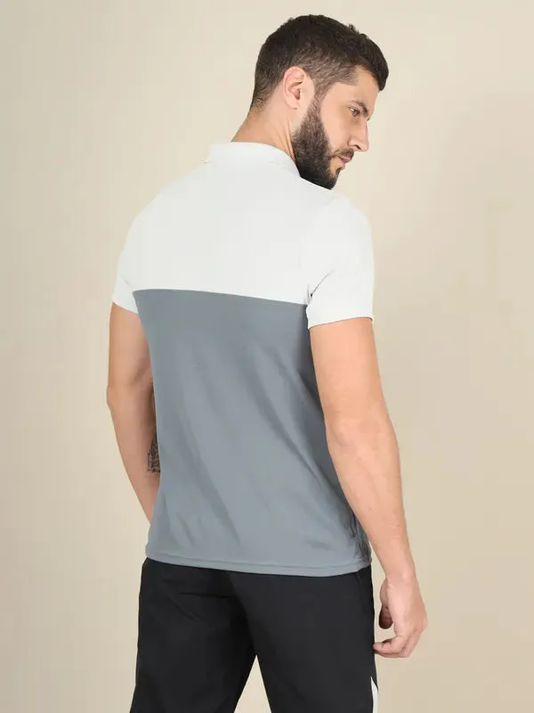 Men Colorblock Slim Fit Polo T-shirt with TECHNO COOL 