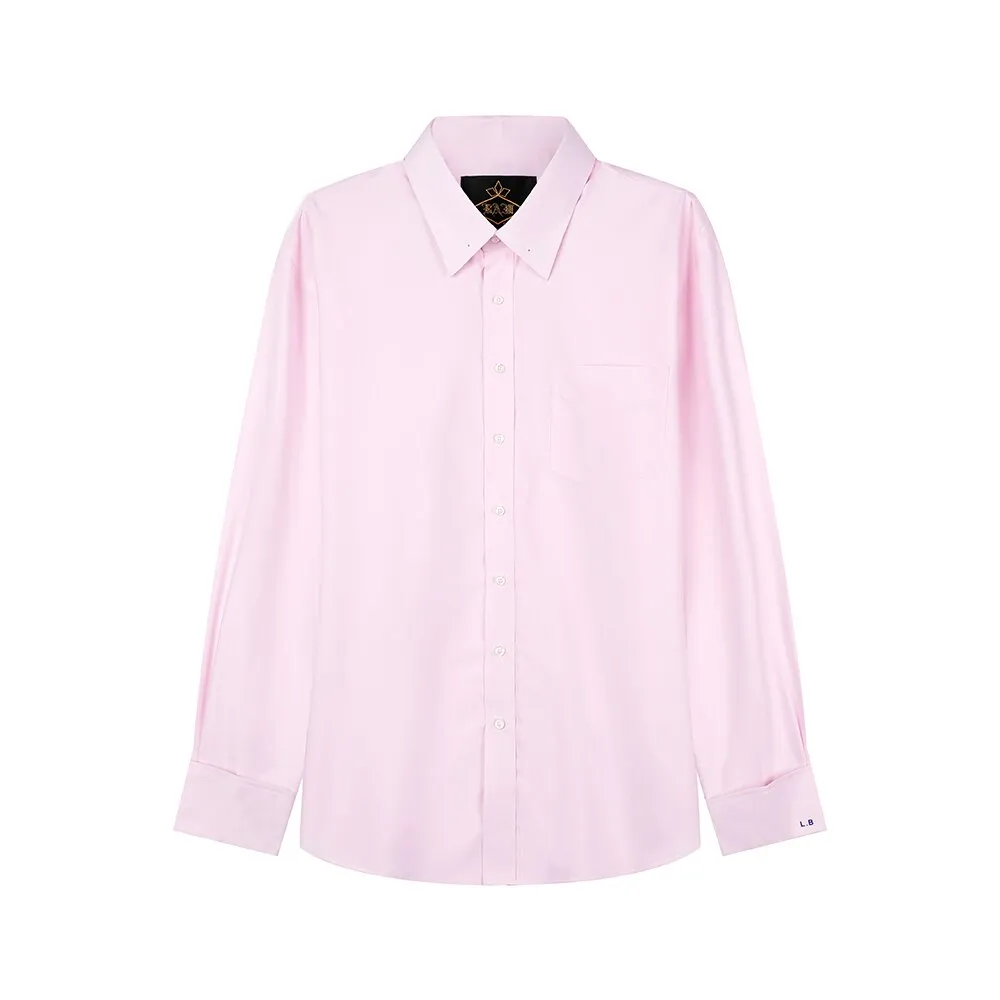 Men's Autumn Long Sleeve Fashionable Business Pink Shirt