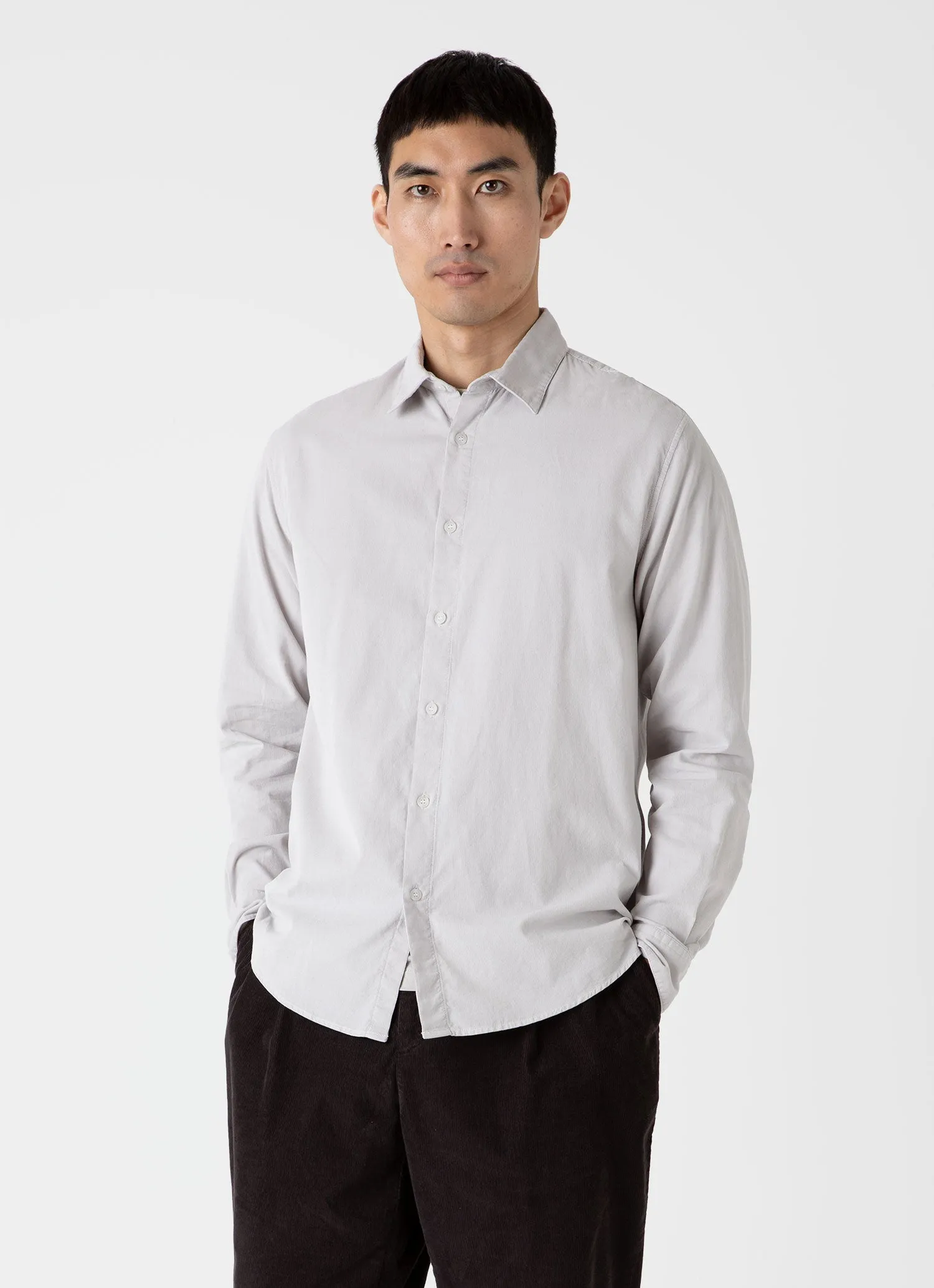 Men's Fine Cord Shirt in Putty