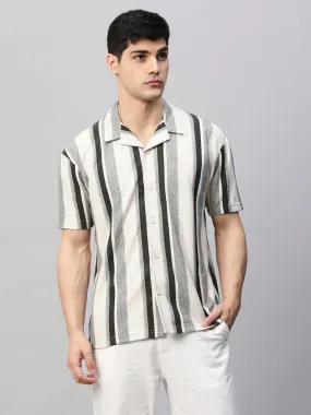 Mens Half Sleeve Resort Shirt - Stripe