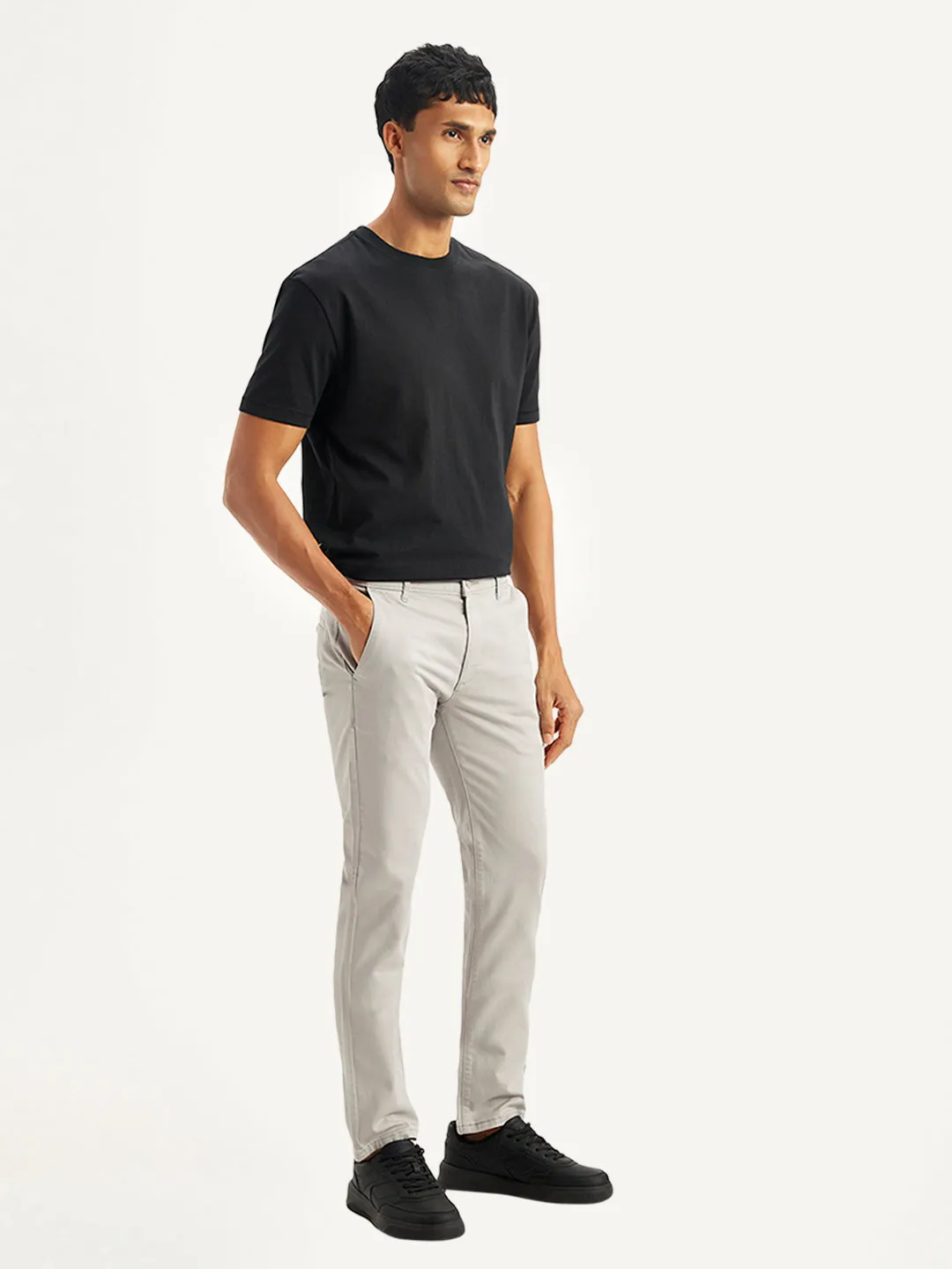 Men's Light Grey Slim Fit Chinos