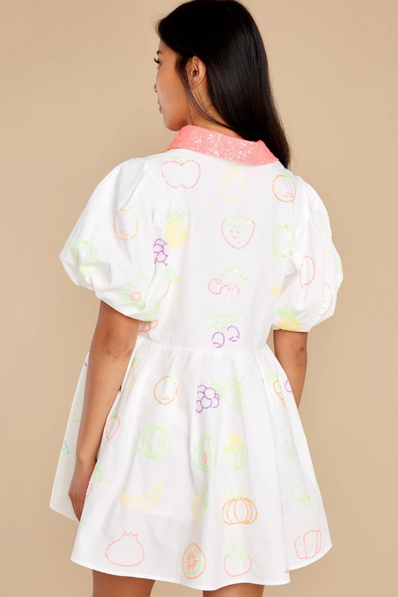 Neon White Fruit Dress