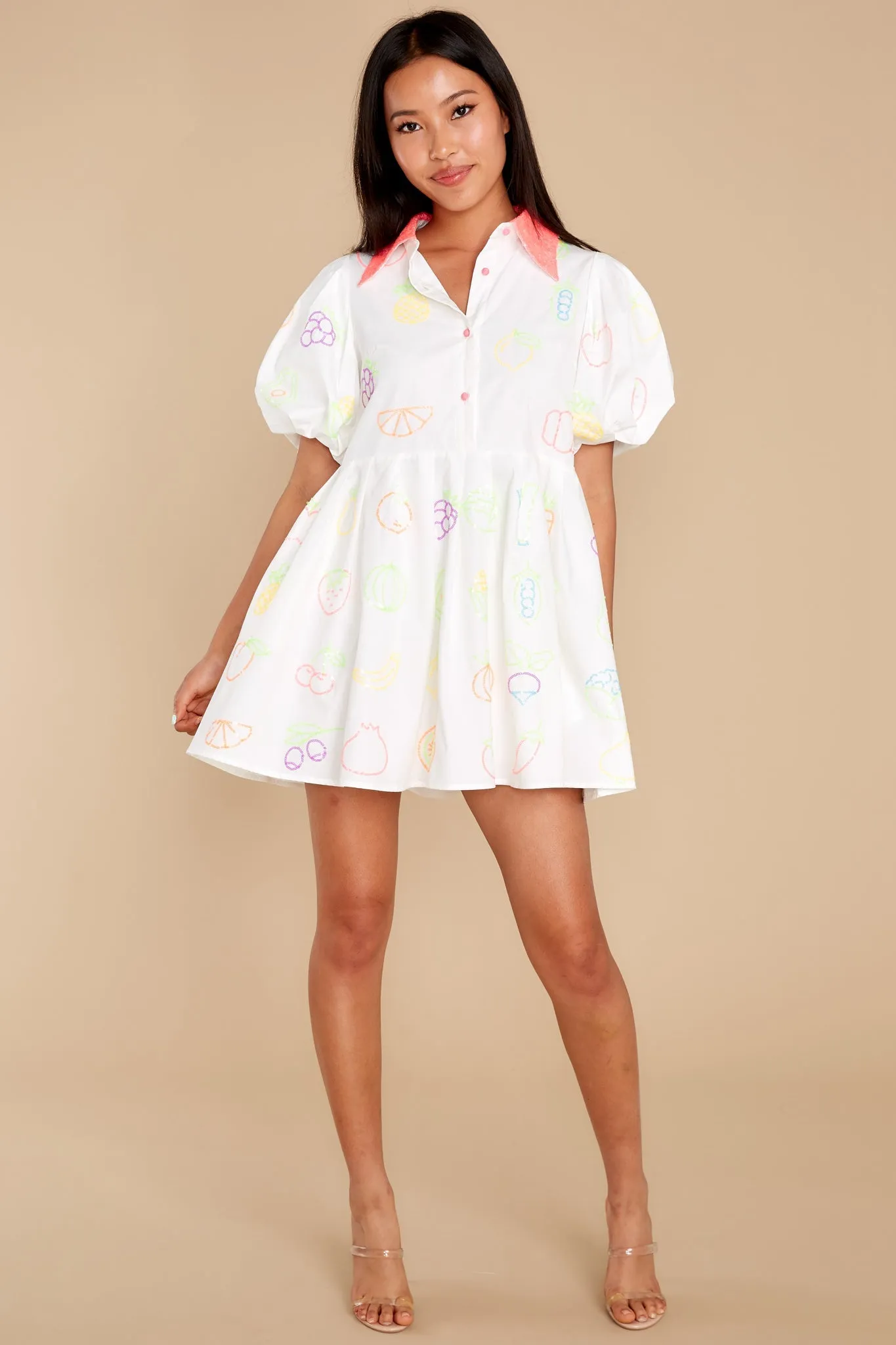 Neon White Fruit Dress