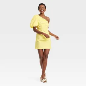 New - Women's One Shoulder Mini A-Line Dress - A New Day