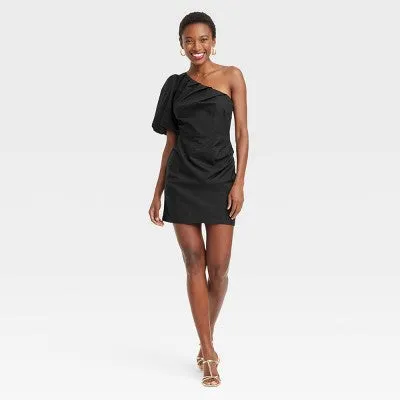 New - Women's One Shoulder Mini A-Line Dress - A New Day