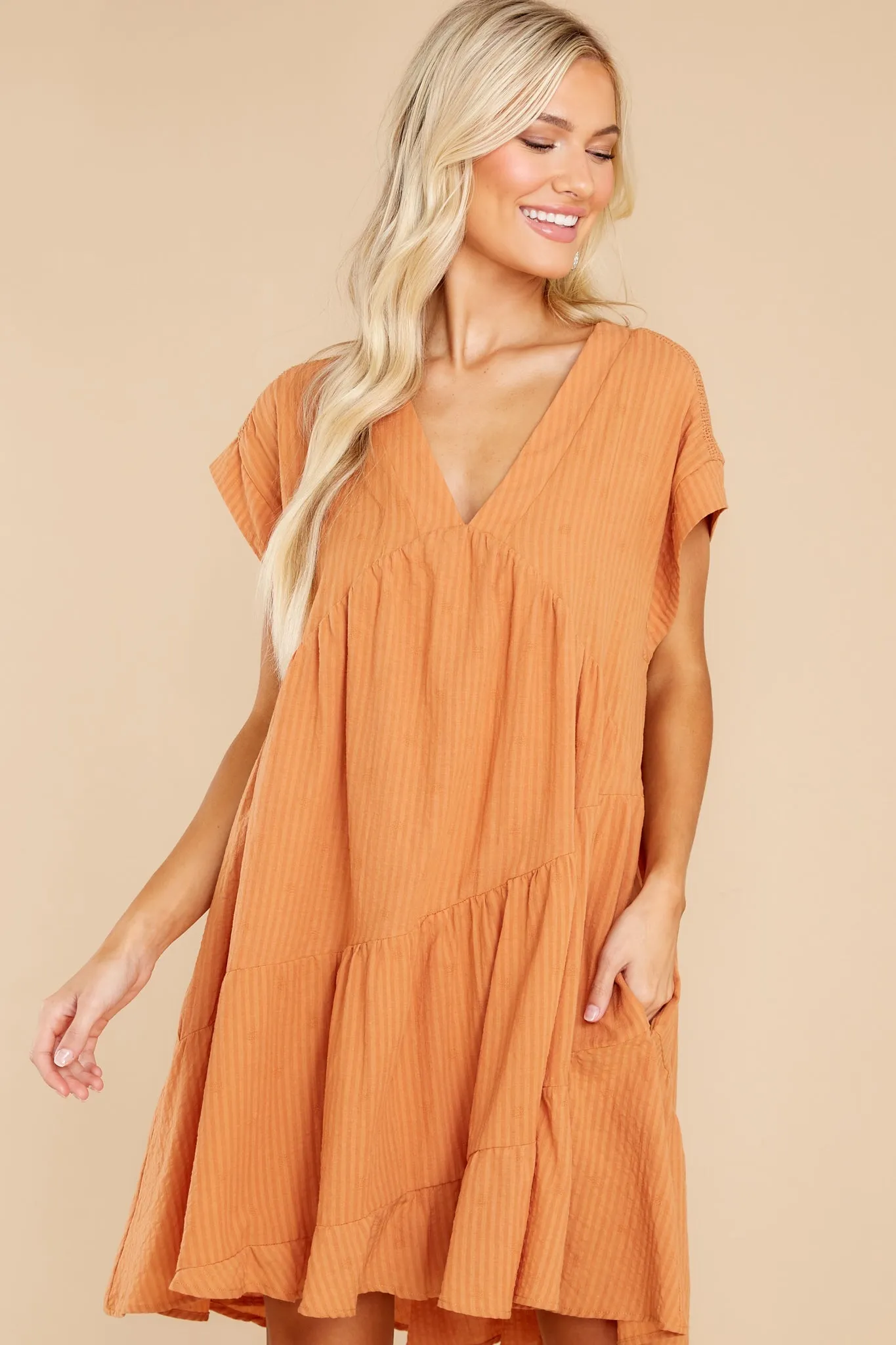 Newest Heart Golden Orange Dress