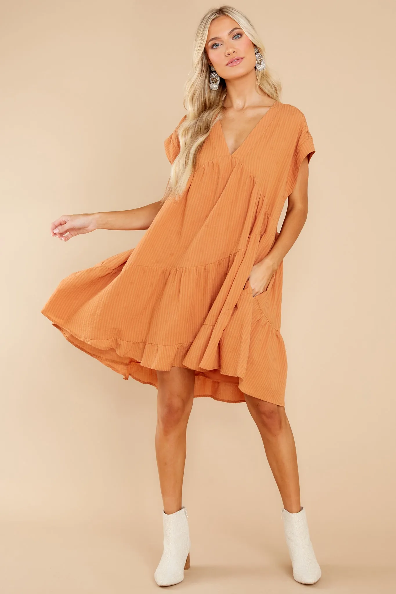 Newest Heart Golden Orange Dress