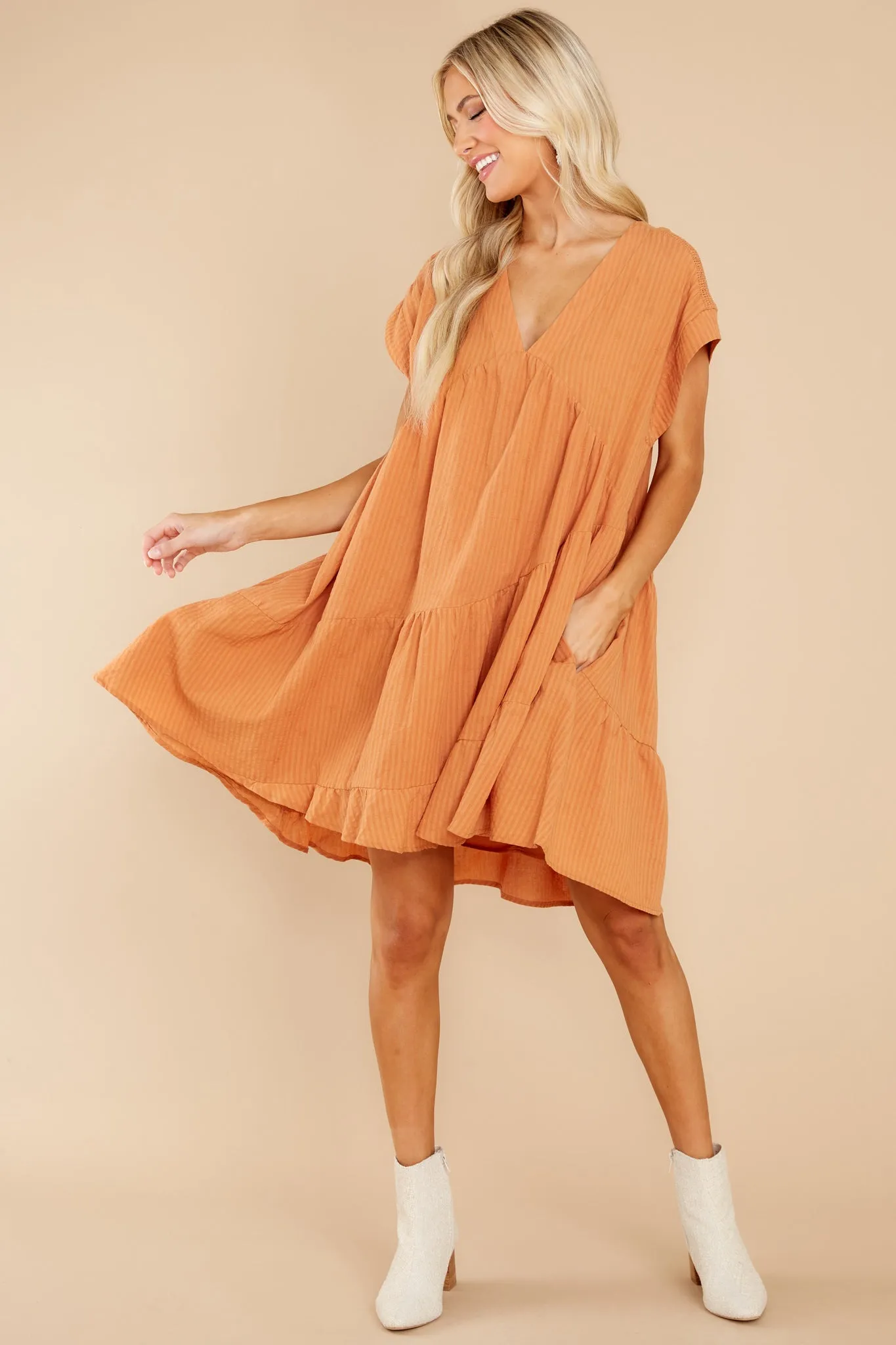 Newest Heart Golden Orange Dress