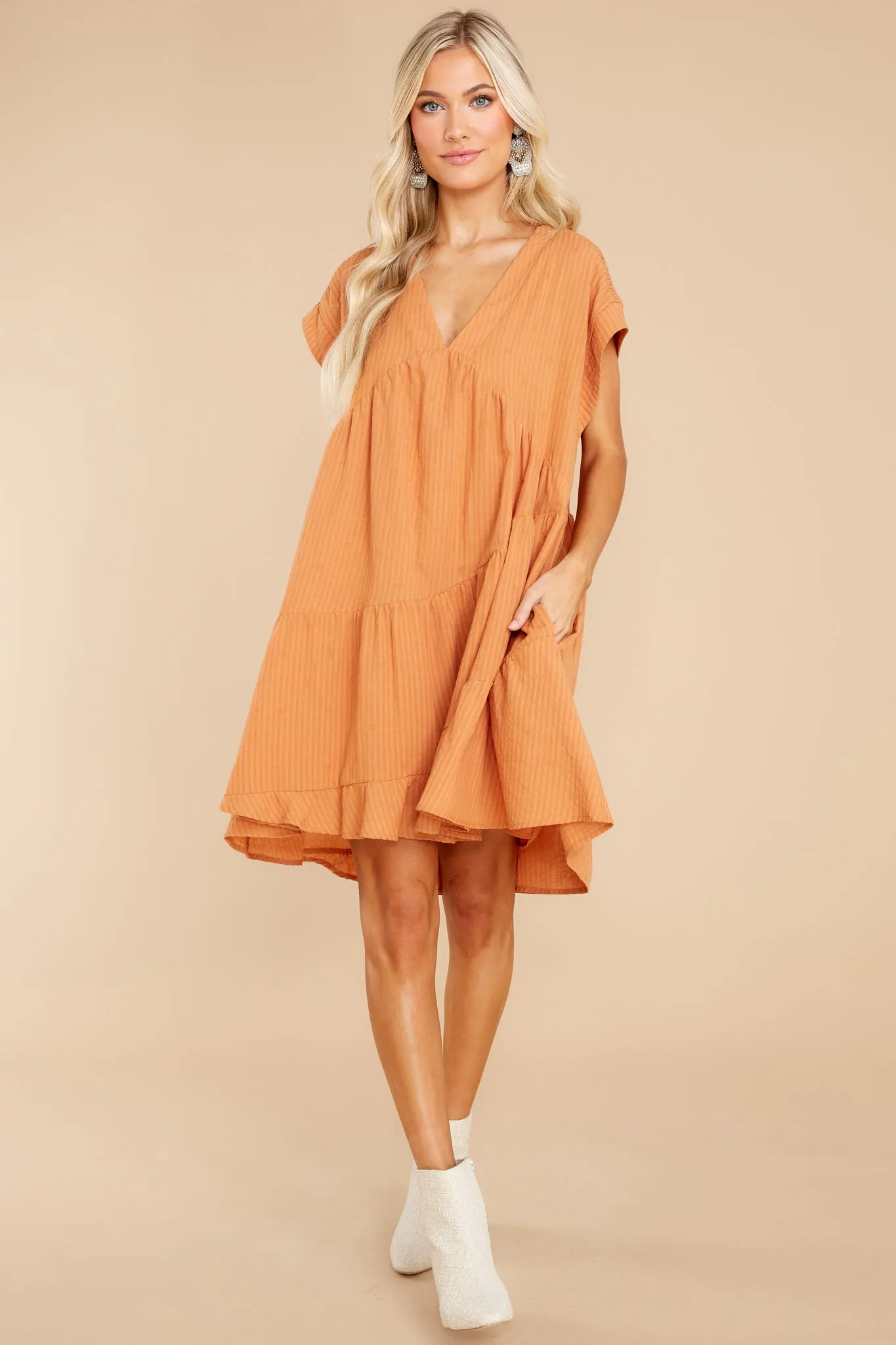 Newest Heart Golden Orange Dress