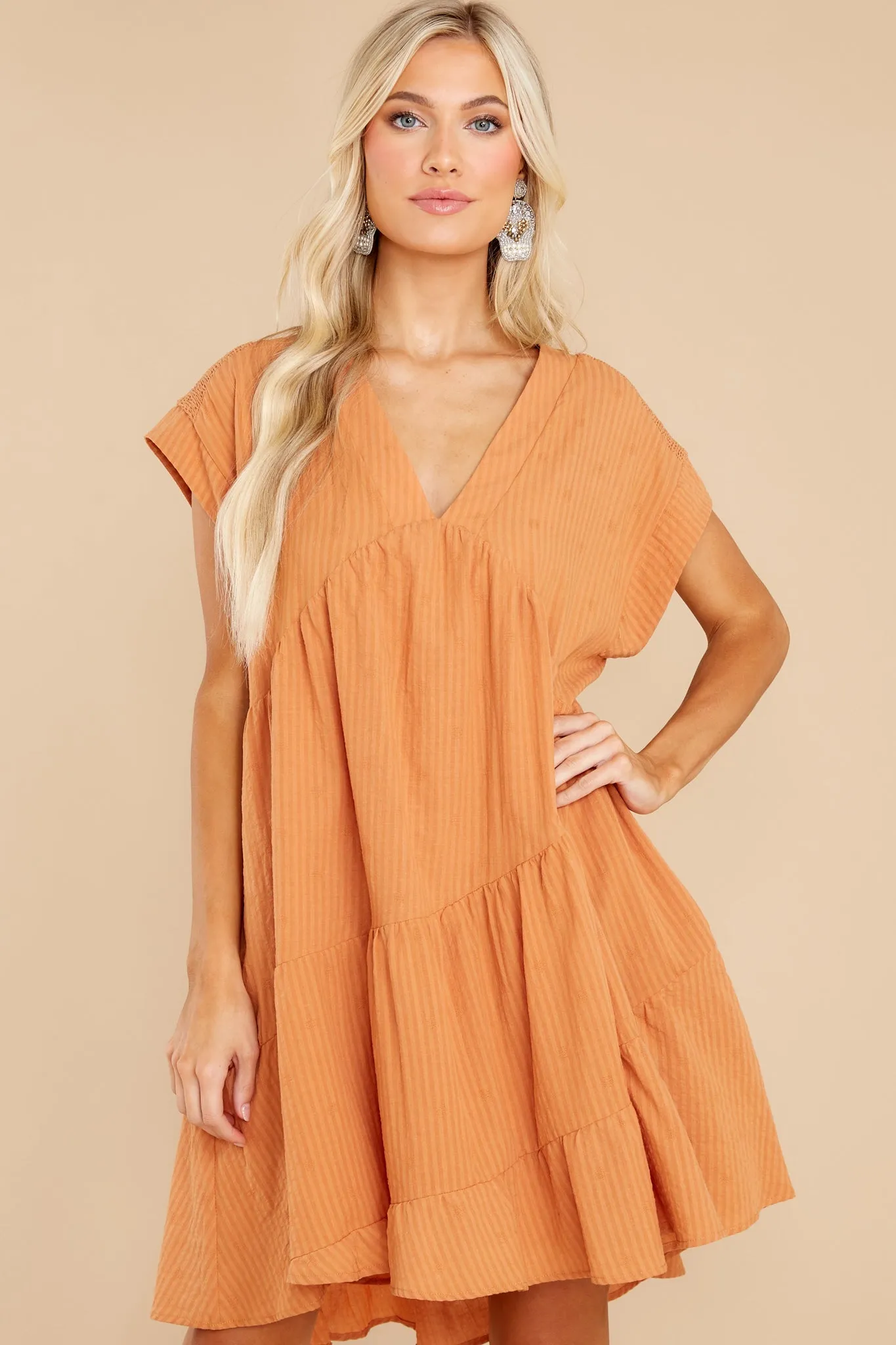 Newest Heart Golden Orange Dress