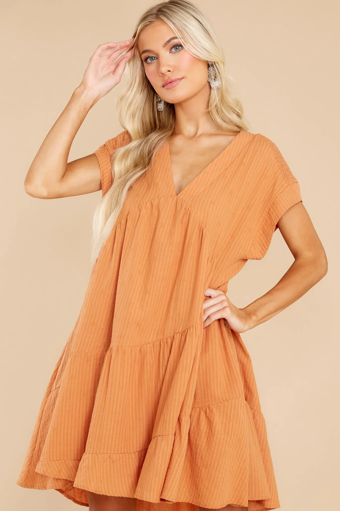 Newest Heart Golden Orange Dress