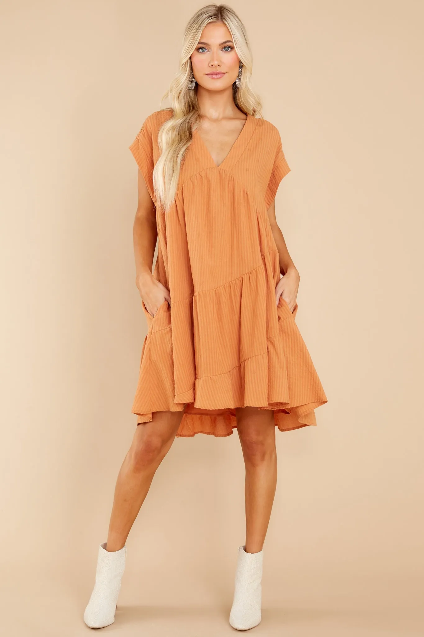 Newest Heart Golden Orange Dress