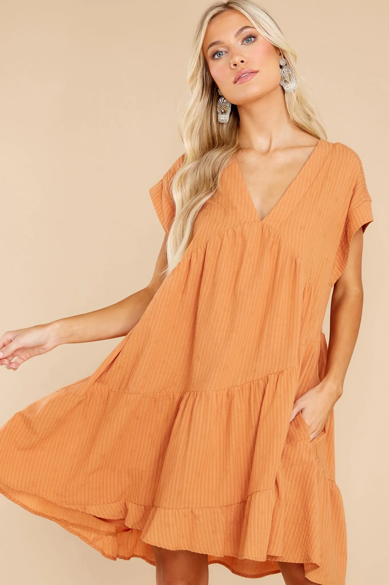 Newest Heart Golden Orange Dress