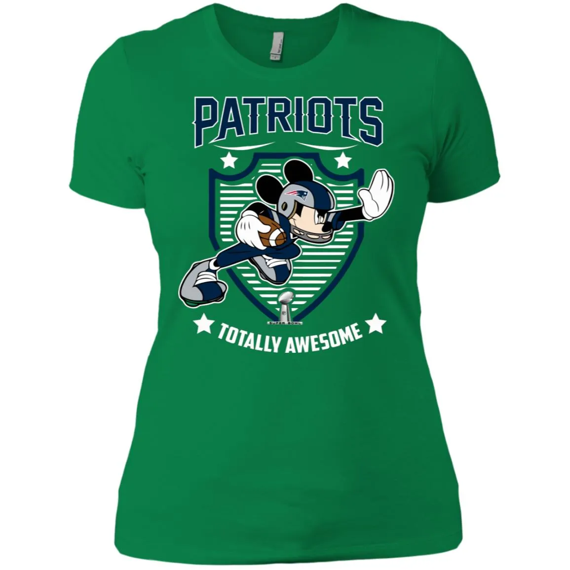 Nfl – New England Patriots Totally Awesome Mickey Mouse Super Bowl 2019 Football Women Cotton T-Shirt