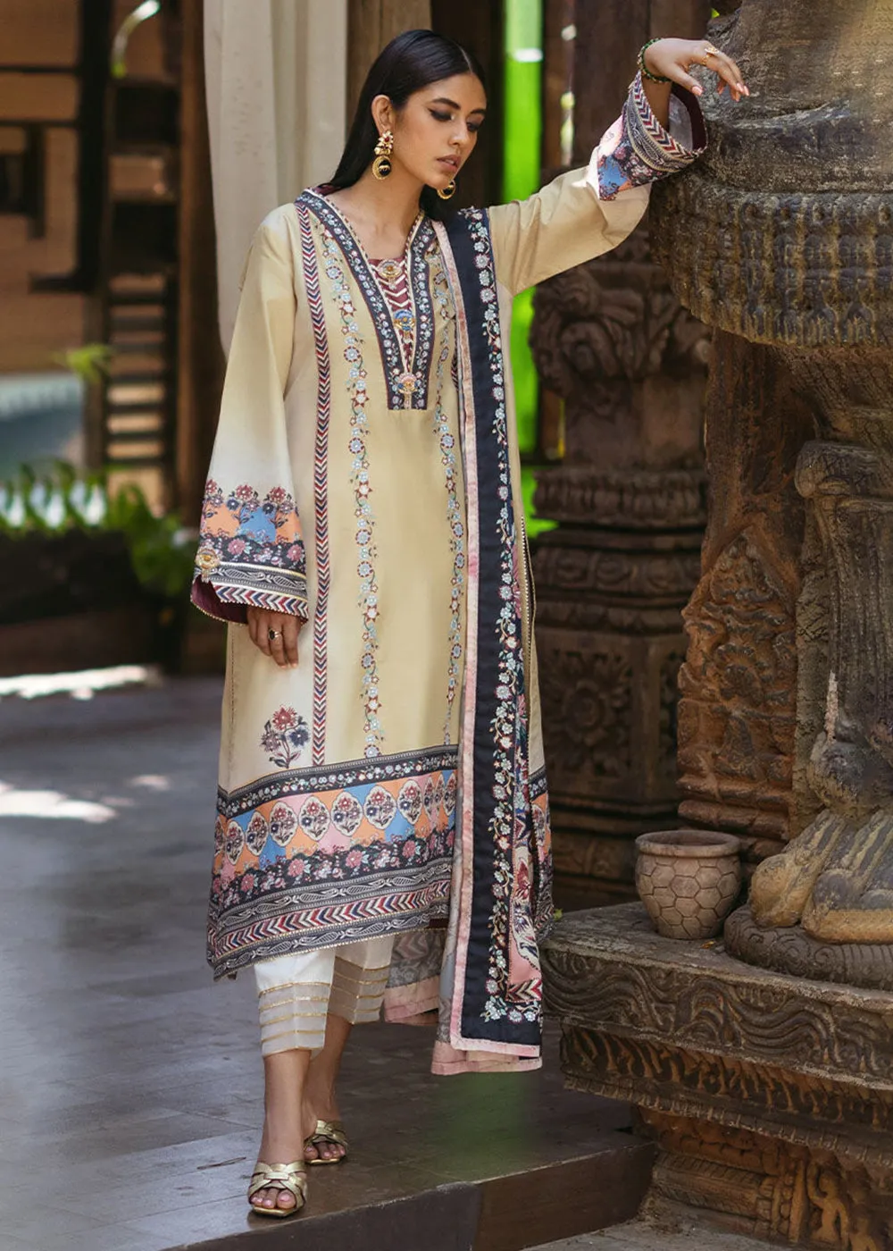 Nirvana Unstitched Silk Edit '24 by Mushq | Taupe