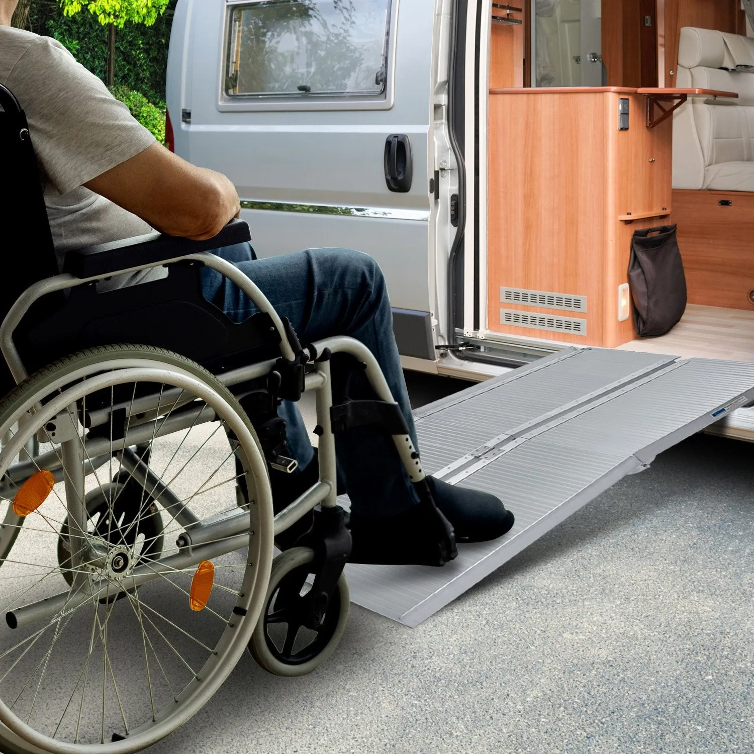 Non-slip 4ft Foldable Aluminium Wheelchair Ramp - Rigg