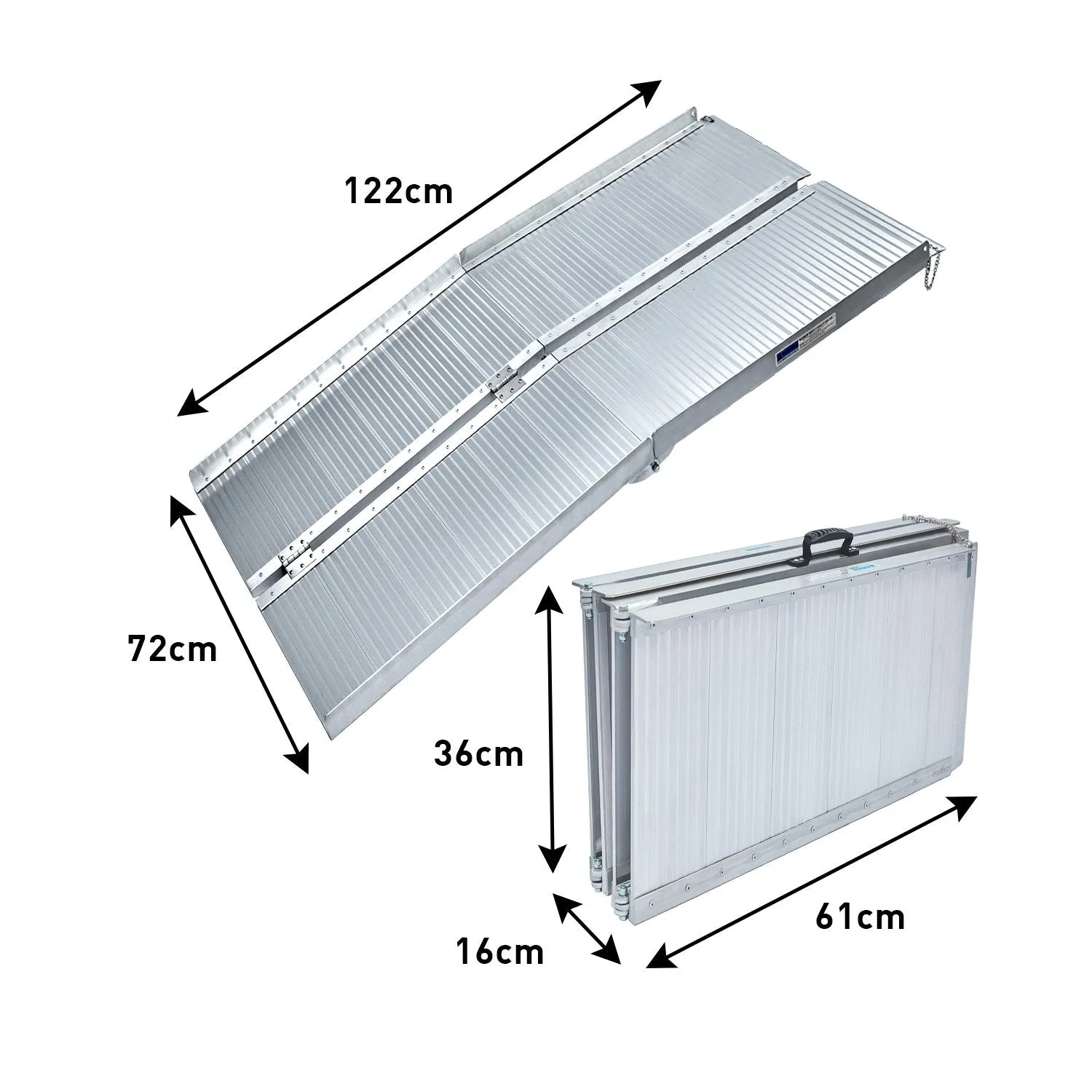 Non-slip 4ft Foldable Aluminium Wheelchair Ramp - Rigg