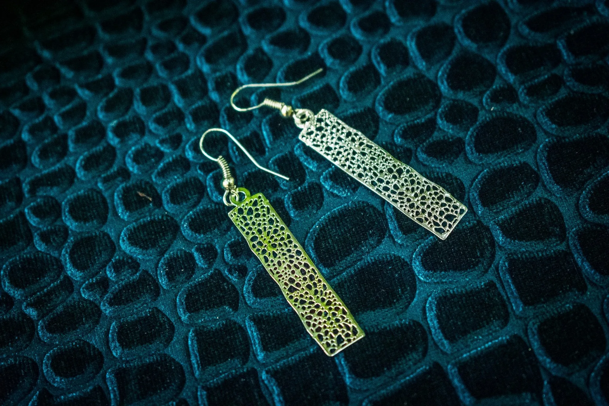 Obelisk - White Brass Earings