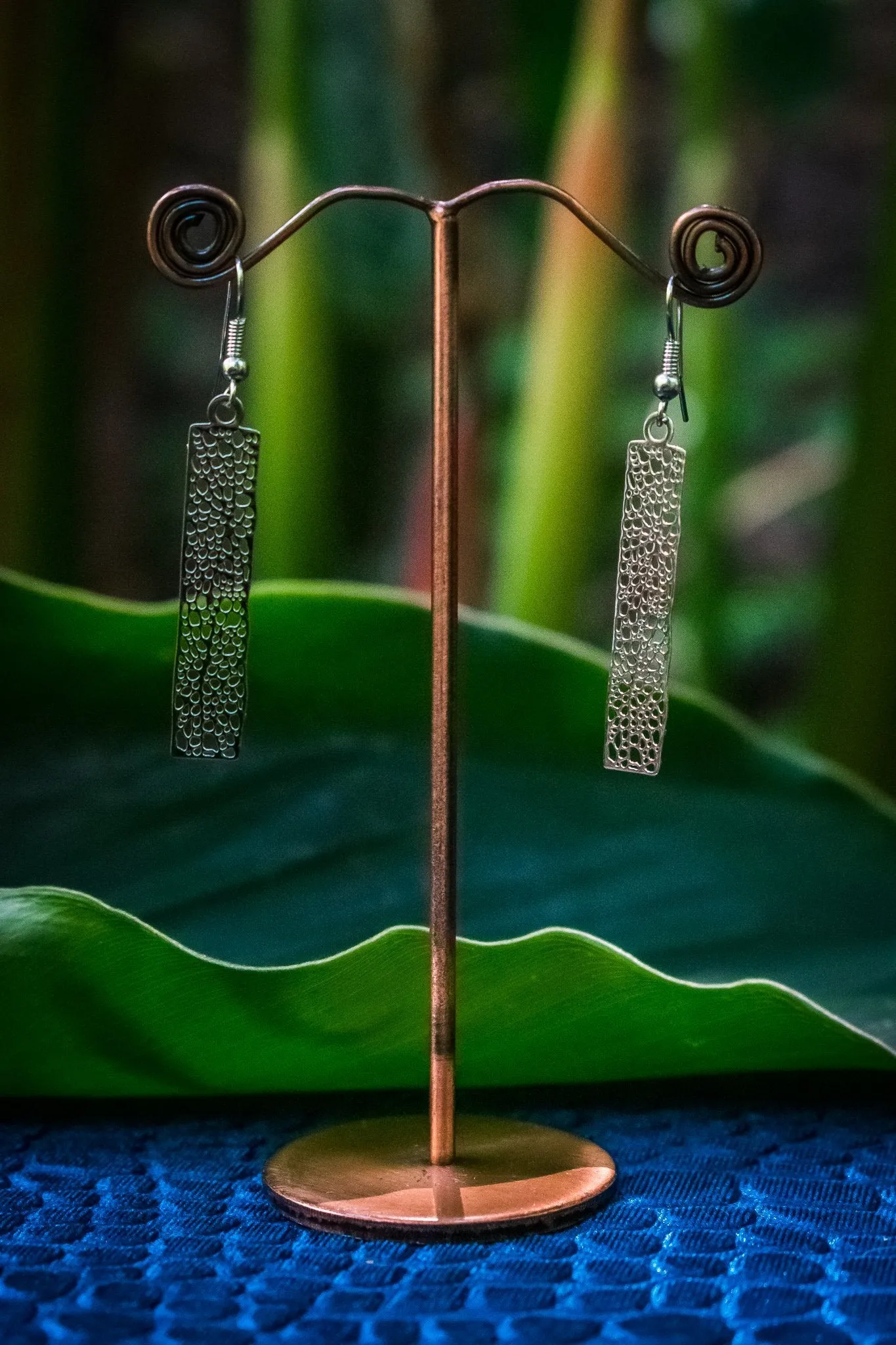 Obelisk - White Brass Earings