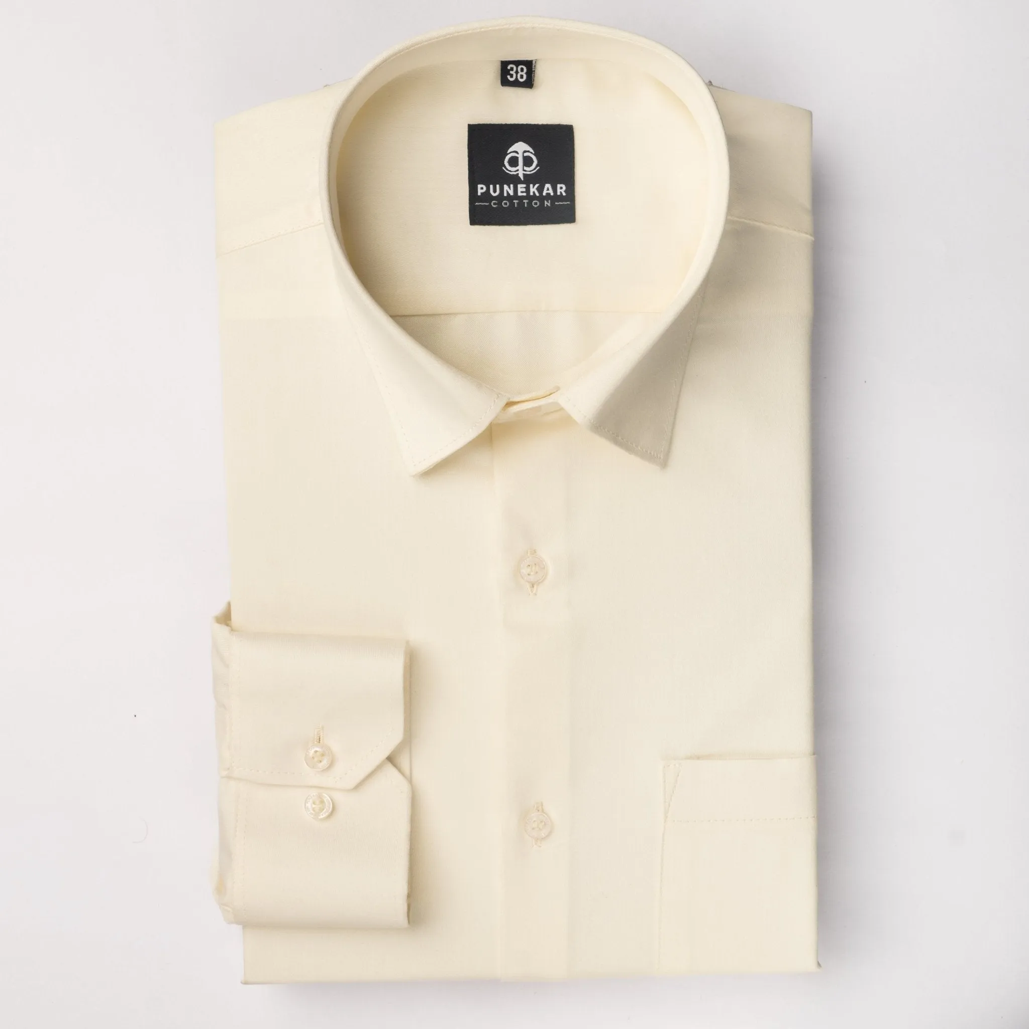 Off White Color Cotton Satin Shirt For Men