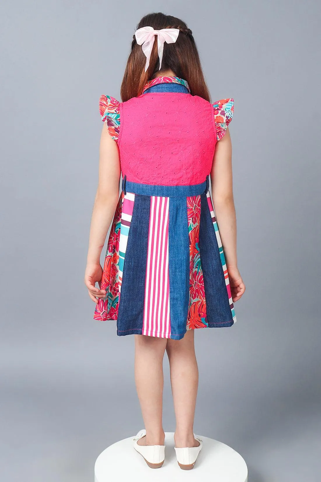 One Friday Kids Girls Prints and Patterns Pink Dress