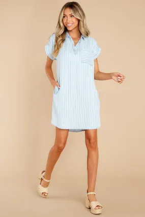 Opal Glacier Pinstripe Dress