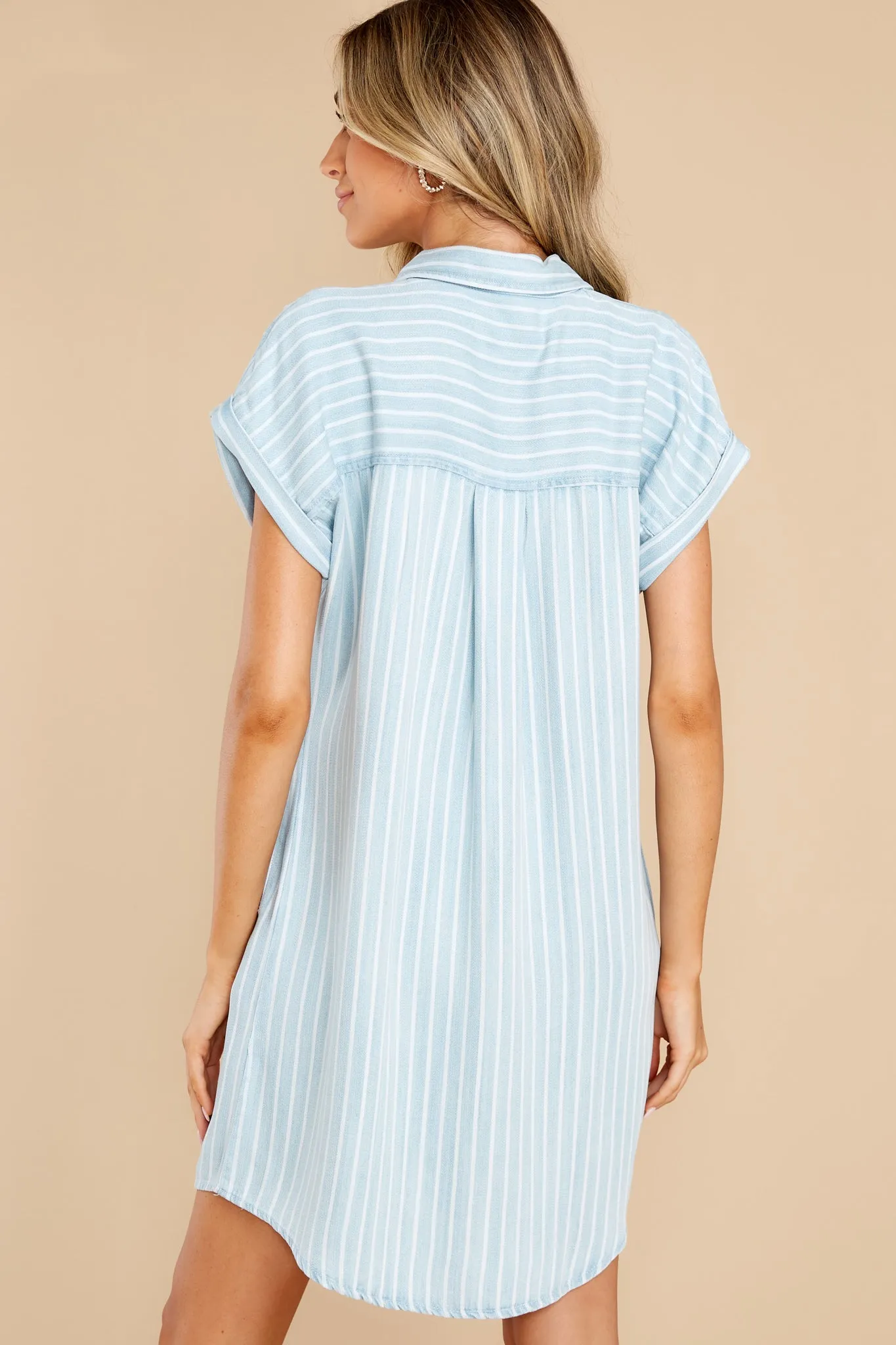 Opal Glacier Pinstripe Dress