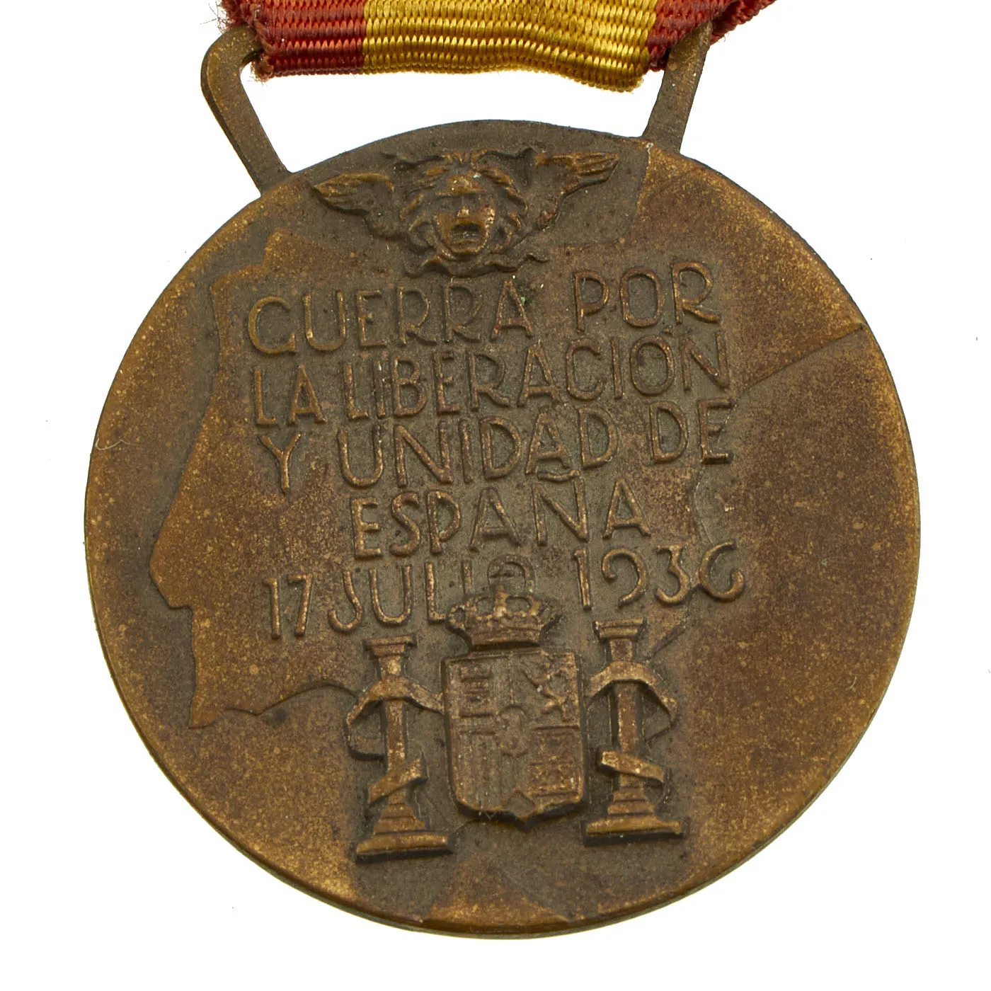 Original German & Spanish Civil War and WWII Blue Division Medal and Contingent Medal Grouping - 2 Medals