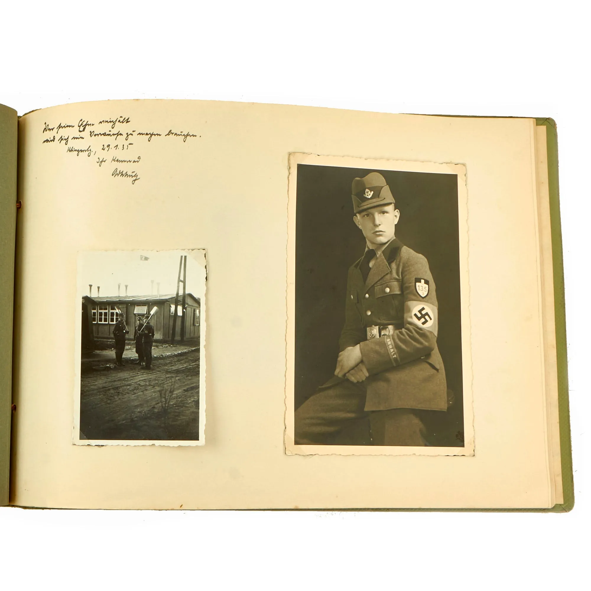 Original German WWII RAD Labor Corps Photo Album Grouping - 3 Albums   Extra Page