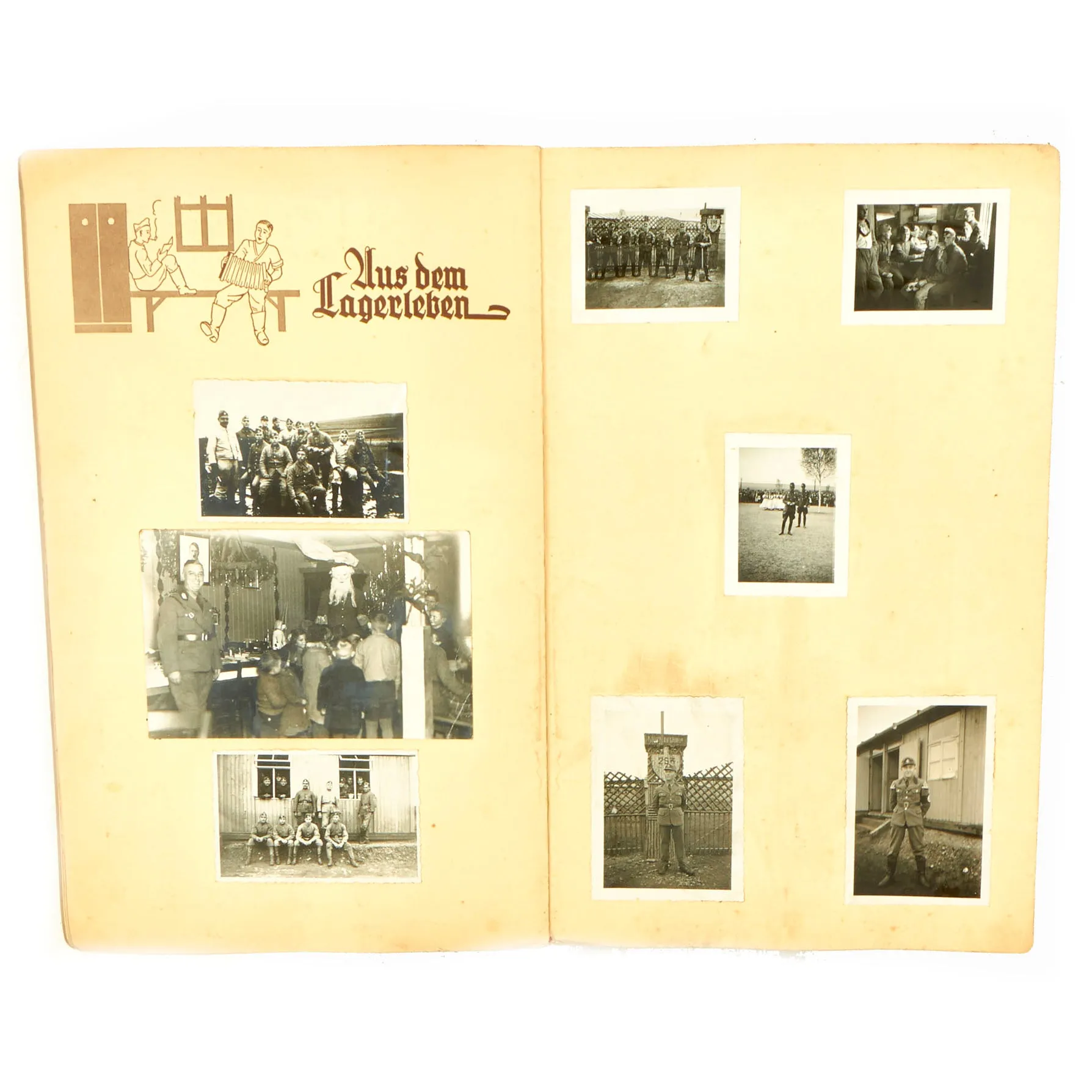 Original German WWII RAD Labor Corps Photo Album Grouping - 3 Albums   Extra Page