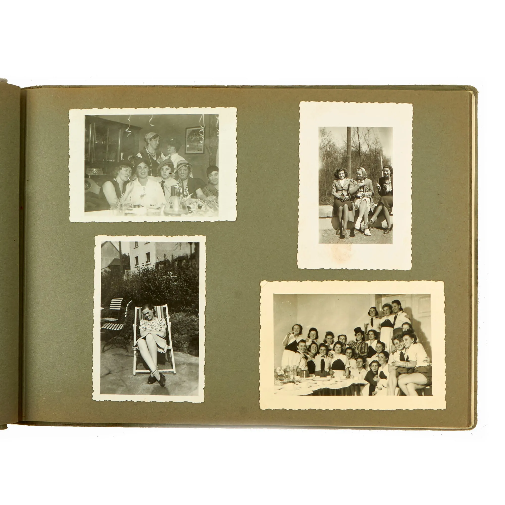 Original German WWII RAD Labor Corps Photo Album Grouping - 3 Albums   Extra Page