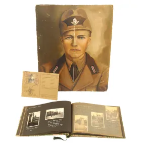 Original German WWII RAD Labor Corps Photo Album with Portrait & Membership Book - 63 Photos