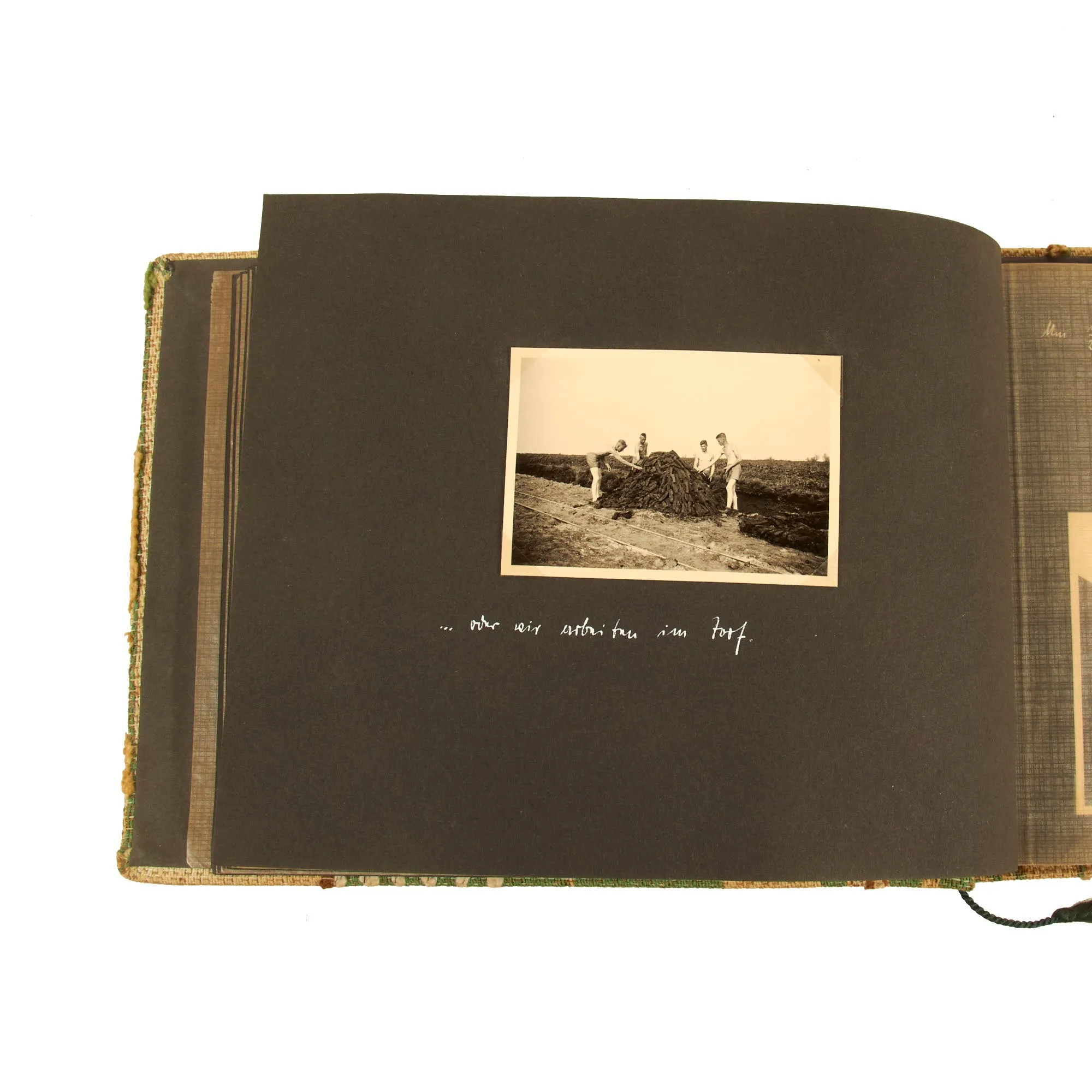 Original German WWII RAD Labor Corps Photo Album with Portrait & Membership Book - 63 Photos