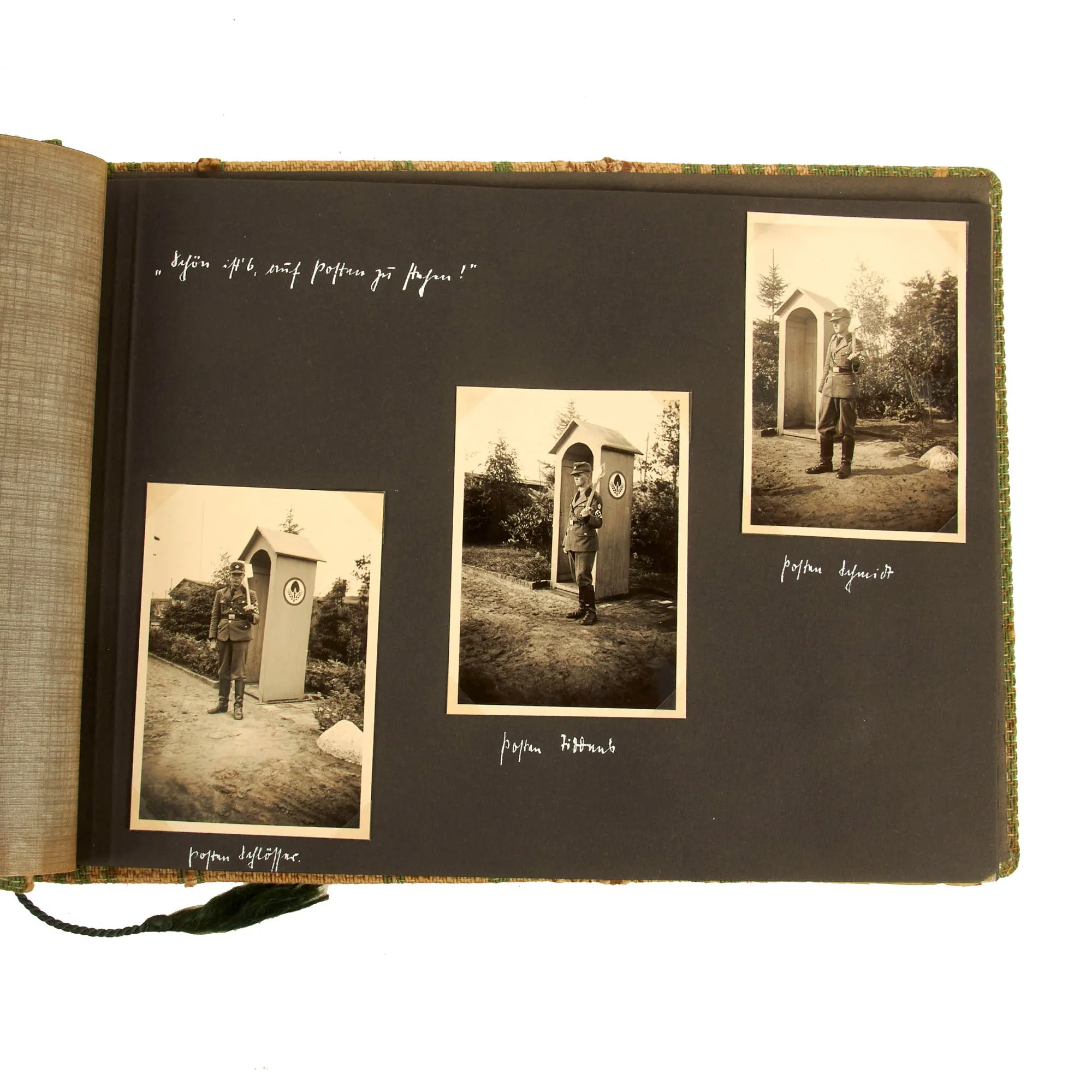 Original German WWII RAD Labor Corps Photo Album with Portrait & Membership Book - 63 Photos