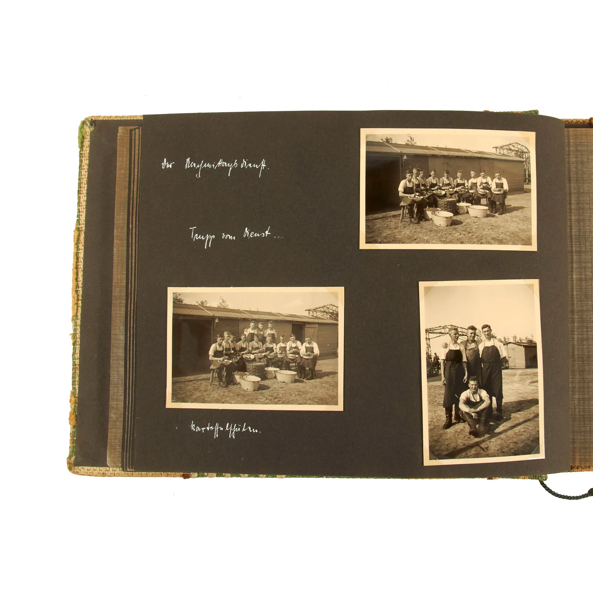 Original German WWII RAD Labor Corps Photo Album with Portrait & Membership Book - 63 Photos