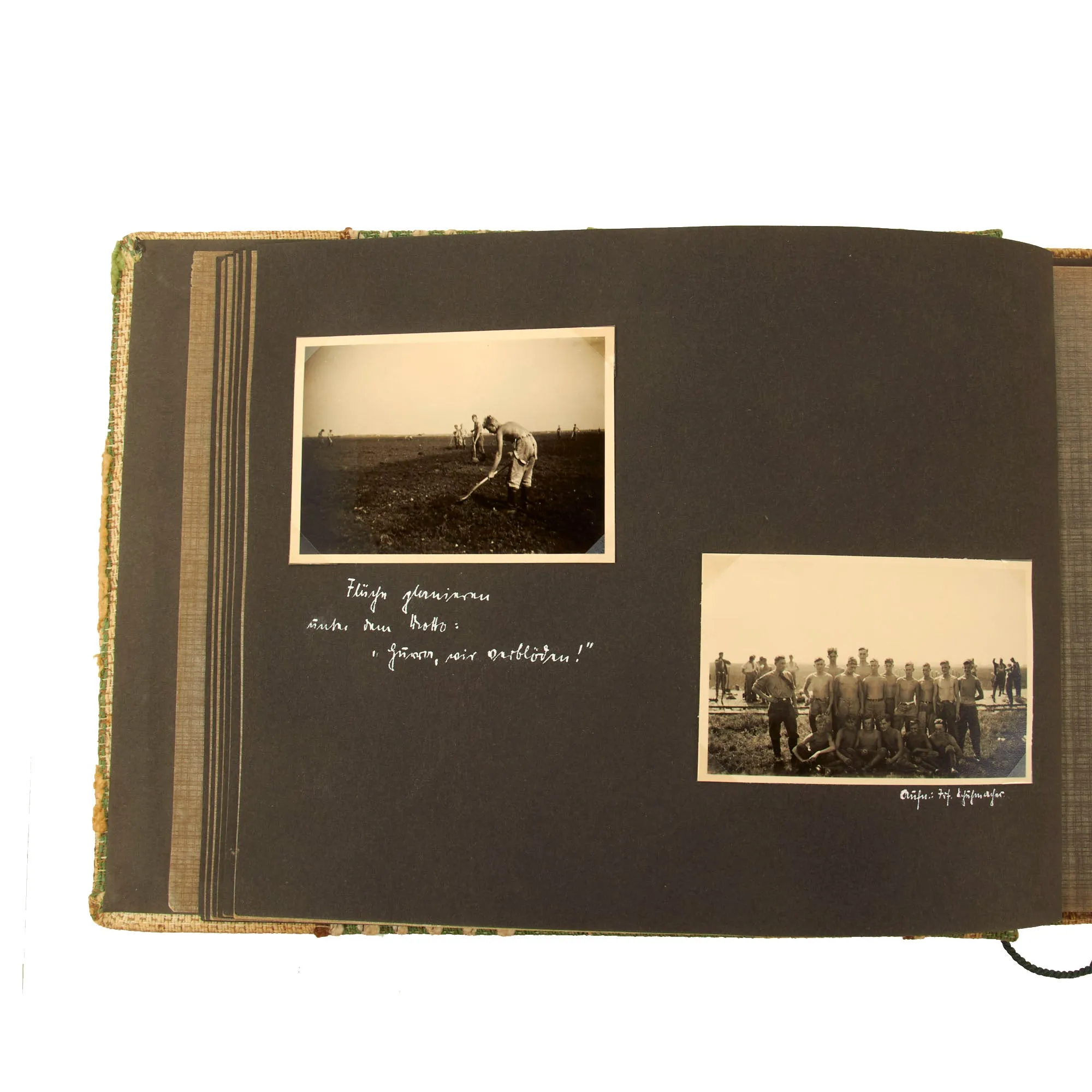 Original German WWII RAD Labor Corps Photo Album with Portrait & Membership Book - 63 Photos