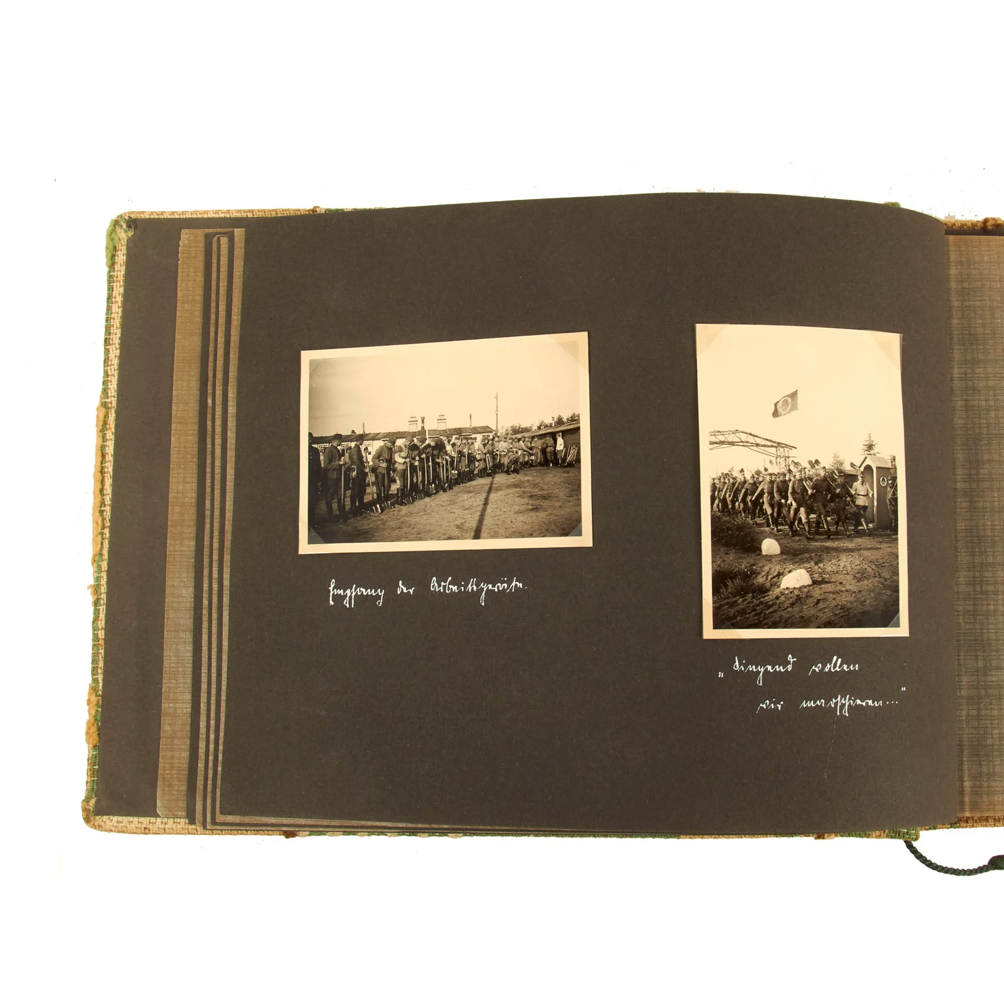 Original German WWII RAD Labor Corps Photo Album with Portrait & Membership Book - 63 Photos