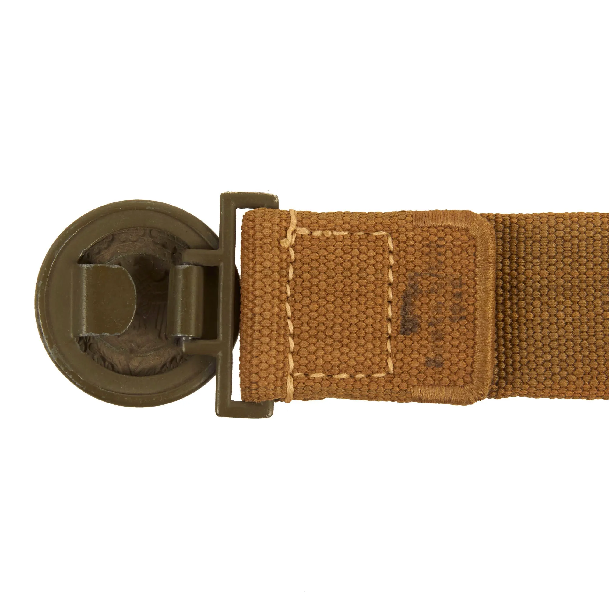 Original German WWII Rare Heer Army Officer's Tropical Afrikakorps DAK Web Belt with Buckle